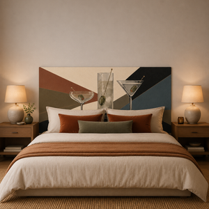 Martini backdrop in a bedroom